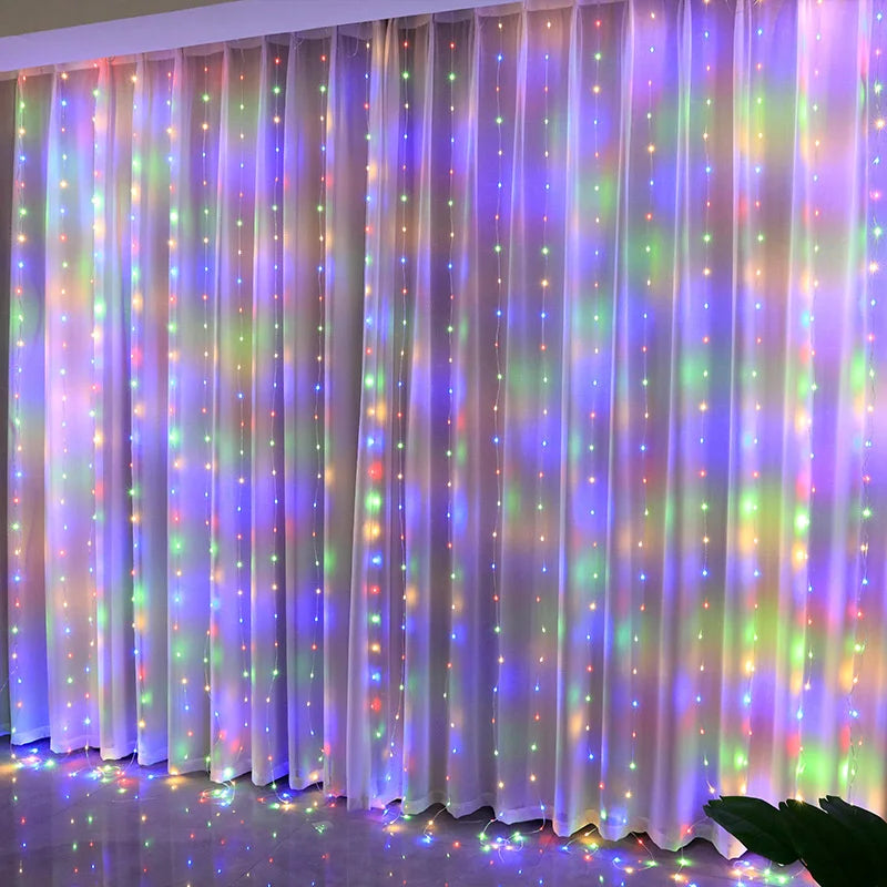Christmas Lights LED  Curtain Lights 8 Mode Remote USB