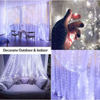 Christmas Lights LED  Curtain Lights 8 Mode Remote USB